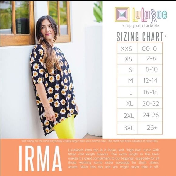 LuLaRoe IRMA Tee Red Space dye High Low Tunic T-Shirt Short Sleeve Knit Top - Picture 3 of 9